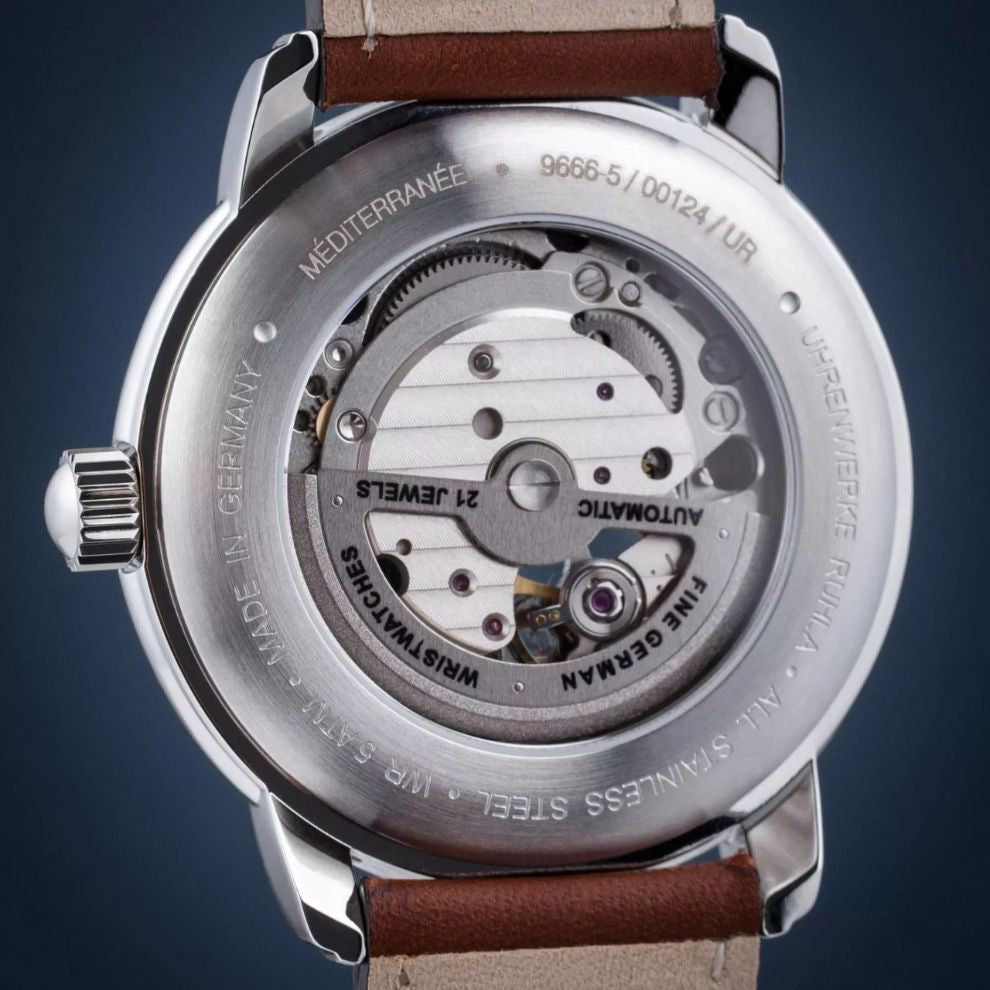 Zeppelin horloge LZ121 Mediterranèe Automatic Open 40mm beige automatisch staal 9666-5