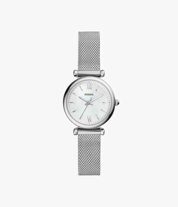 Fossil horloge Carlie Mini Mini 28mm parelmoer quartz staal ES4432