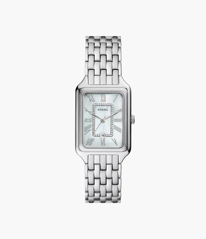 Fossil horloge Raquel 26 mm parelmoer quartz staal ES5306