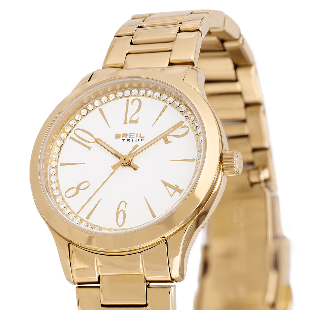 Breil Abby horloge 32mm wit quartz staal goud PVD afwerking EW0754