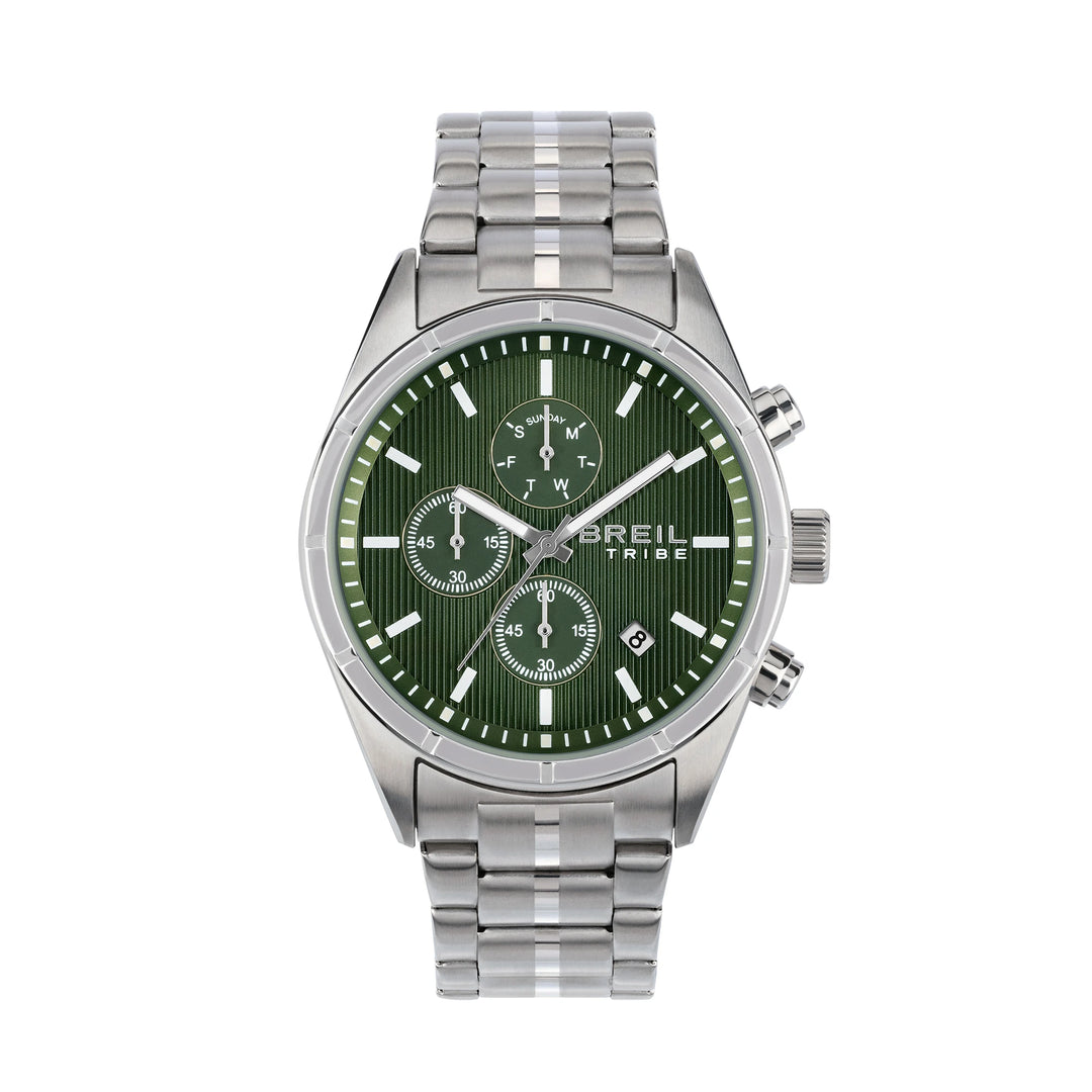 Breil Captain Chrono watch 42mm green quartz steel EW0796