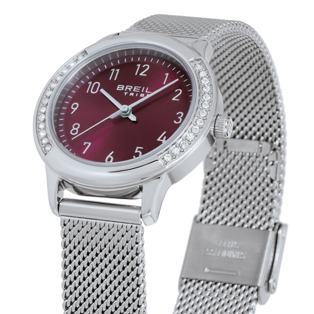 Montre Breil Eye To Eye 30mm acier quartz bordeaux EW0804