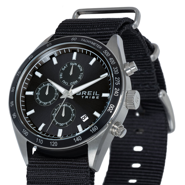 Montre Breil Echo Chrono 42mm acier quartz noir EW0815