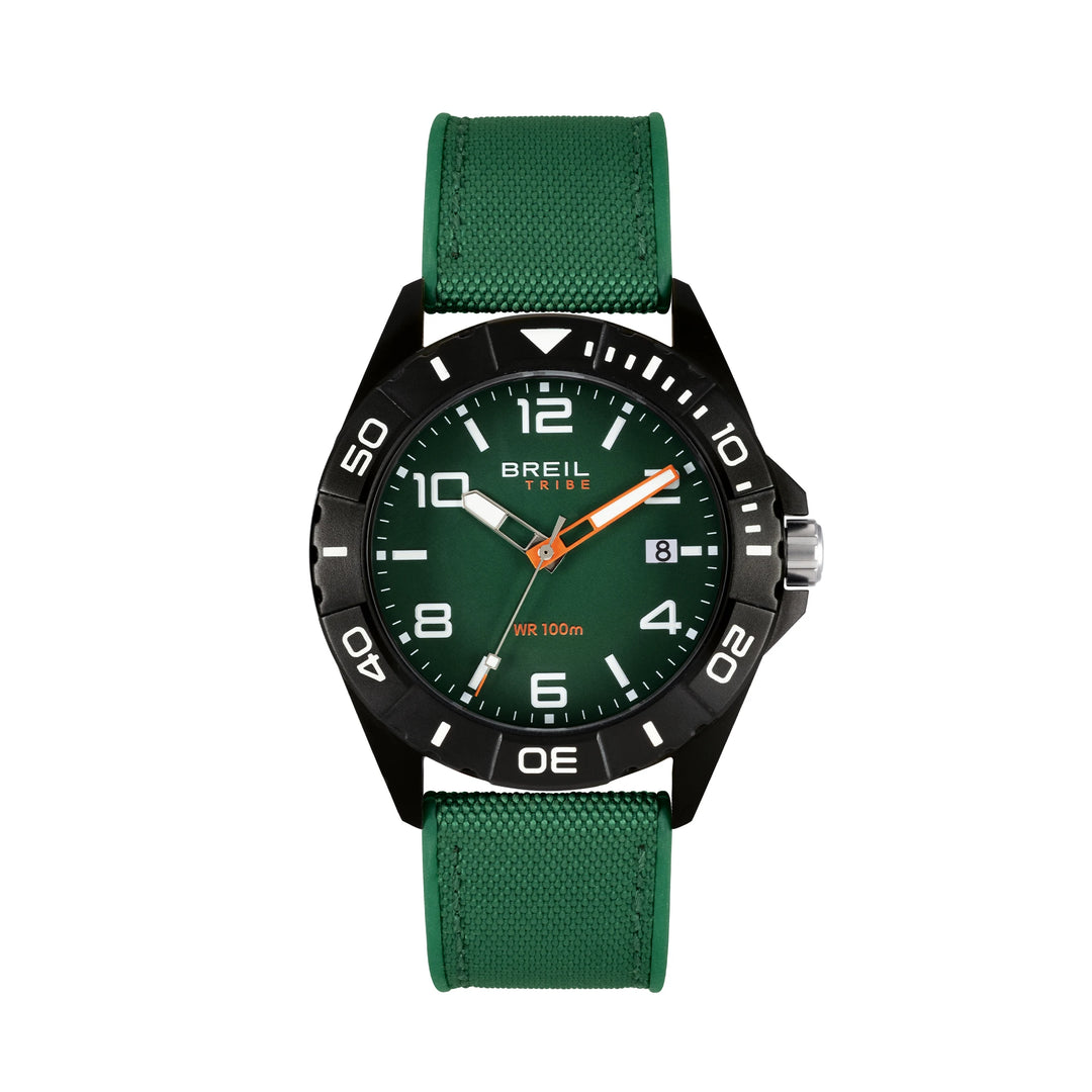 Montre Breil Black Horizon 42mm acier quartz vert finition PVD noir EW0836