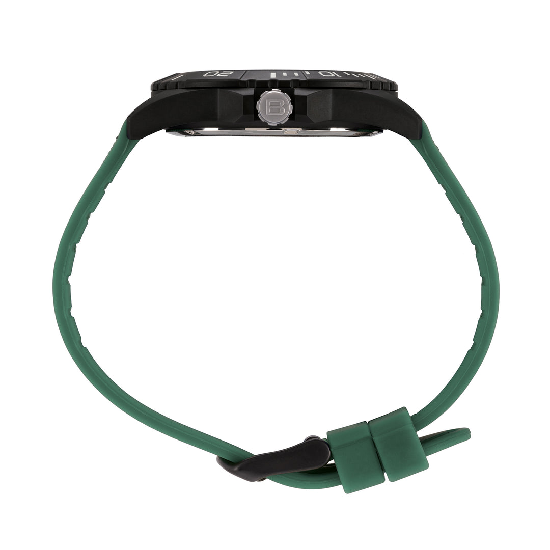 Montre Breil Black Horizon 42mm acier quartz vert finition PVD noir EW0836