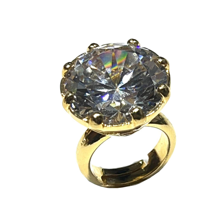 Federica Rossi Cocktailring brons PVD afwerking 18kt goud kristal FR.AN.02
