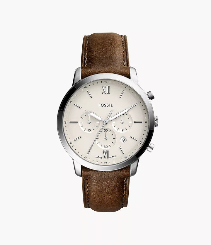 Fossil watch Neutra Chrono 44mm ivory quartz steel FS5380