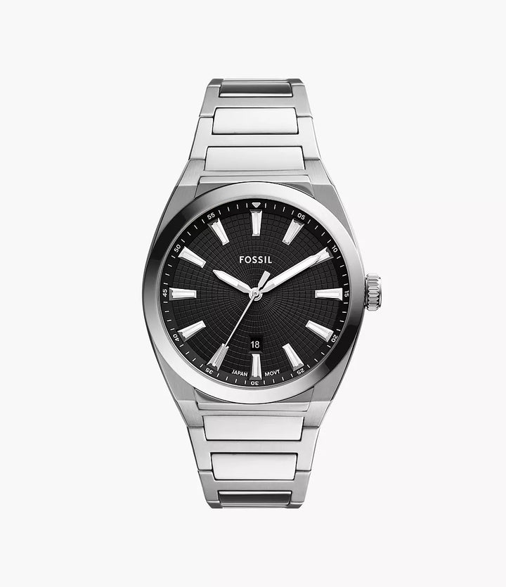 Montre Fossil Everett 42mm acier quartz noir FS5821