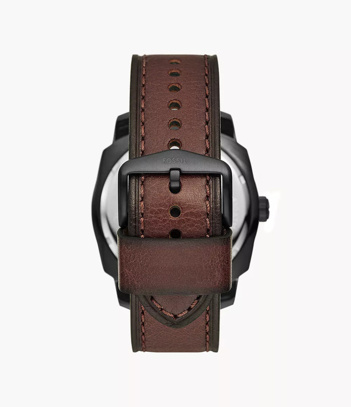 Fossil Machine watch 49mm brown quartz steel black pvd FS5972