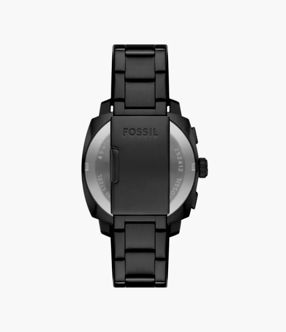 Fossil Machine Chrono Uhr 44 mm, schwarzer Quarzstahl, schwarzes PVS-Finish FS6097