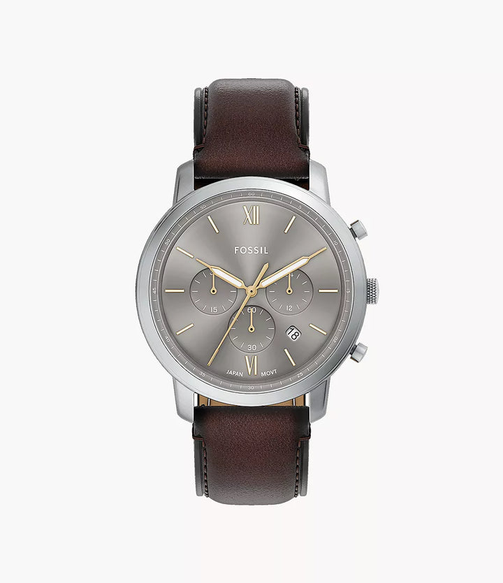 Montre Fossil Neutra Chrono 44mm acier quartz gris FS6129