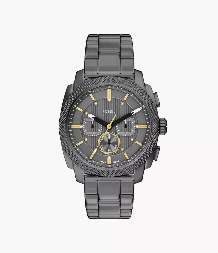 Fossil Machine Chrono-Uhr, 44 mm, grauer Quarzstahl, PVD-Rotguss-Finish FS6160