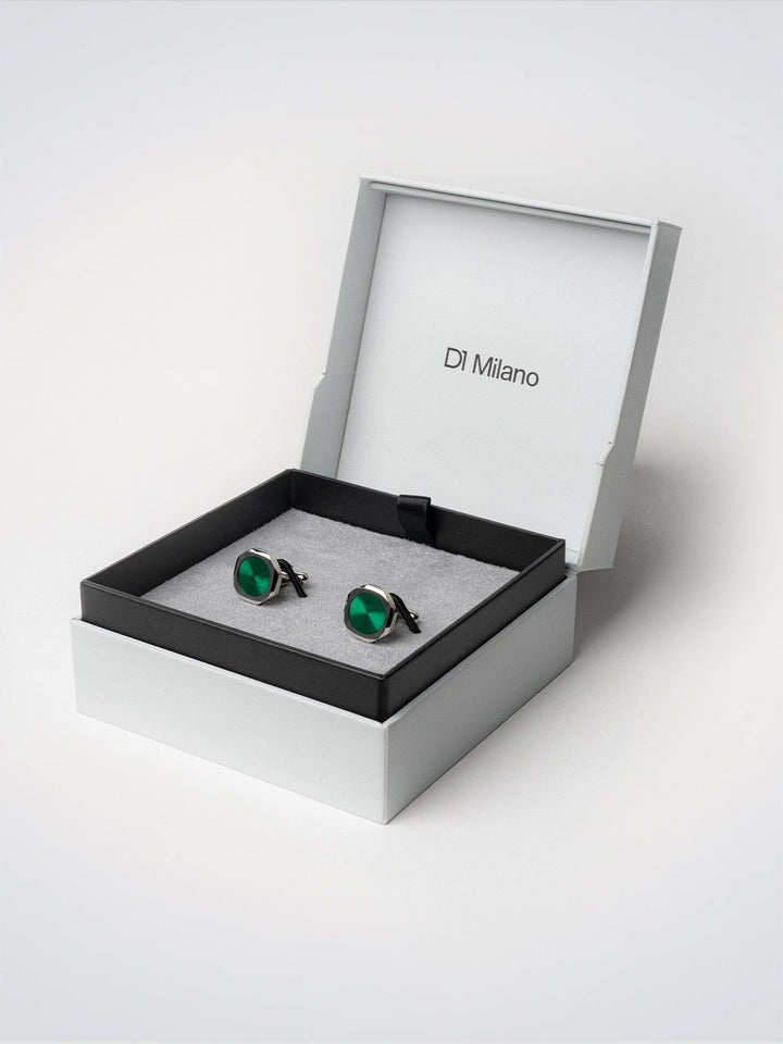 D1 Milano Green octagonal cufflinks D1-JWCLSU02