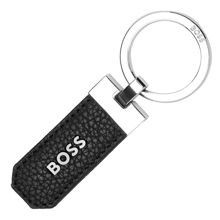 Hugo Boss Classic Black Granulated Keyring HAK416A