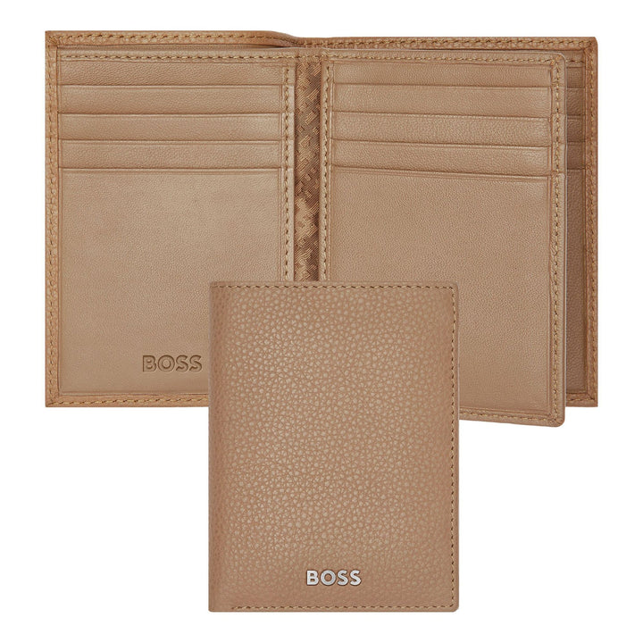 Hugo Boss Trifold Card Holder Classic Grained Camel HLF416X