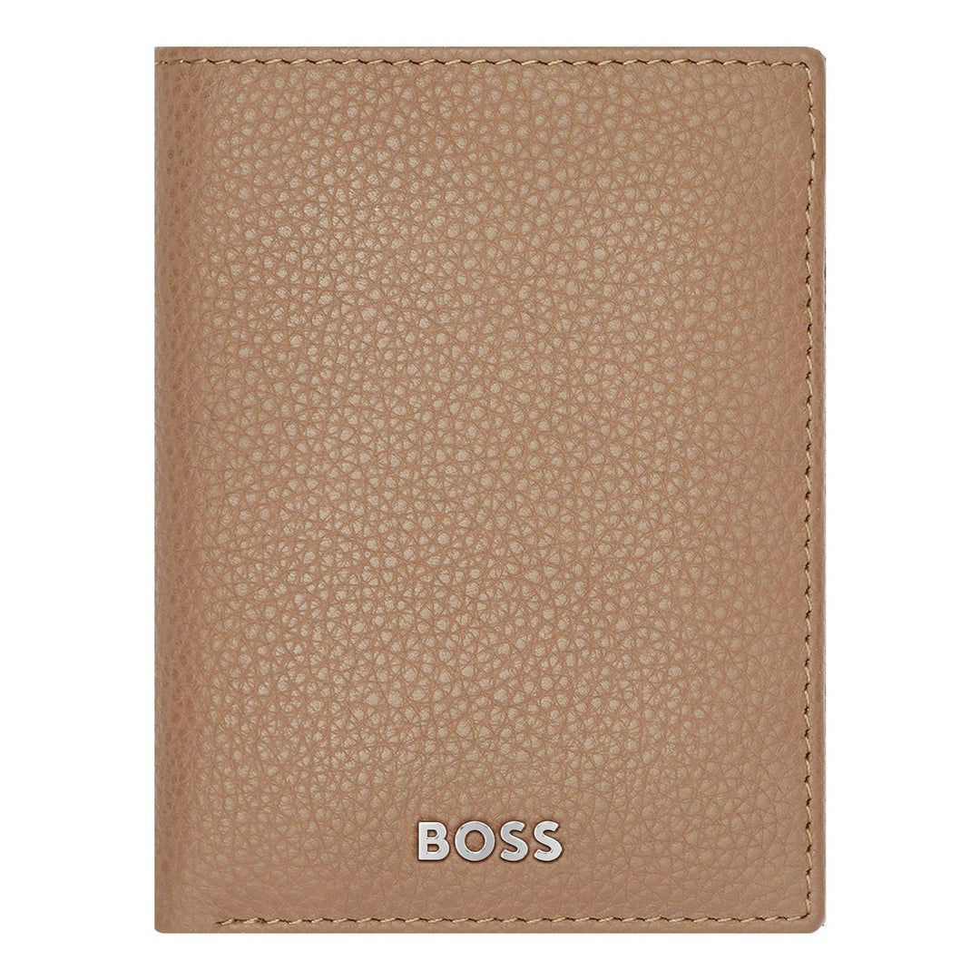 Hugo Boss Trifold Card Holder Classic Grained Camel HLF416X