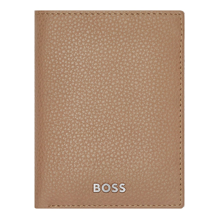 Hugo Boss Trifold Card Holder Classic Grained Camel HLF416X