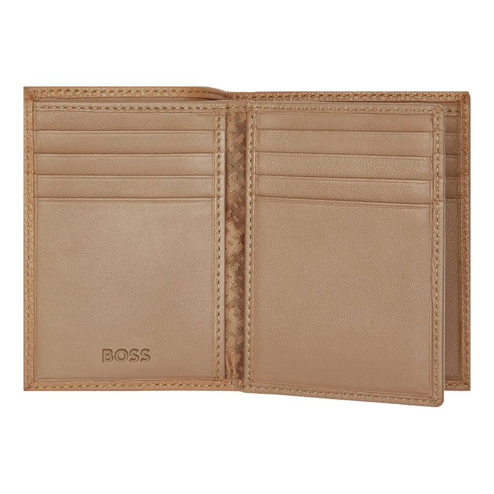 Hugo Boss Trifold Card Holder Classic Grained Camel HLF416X
