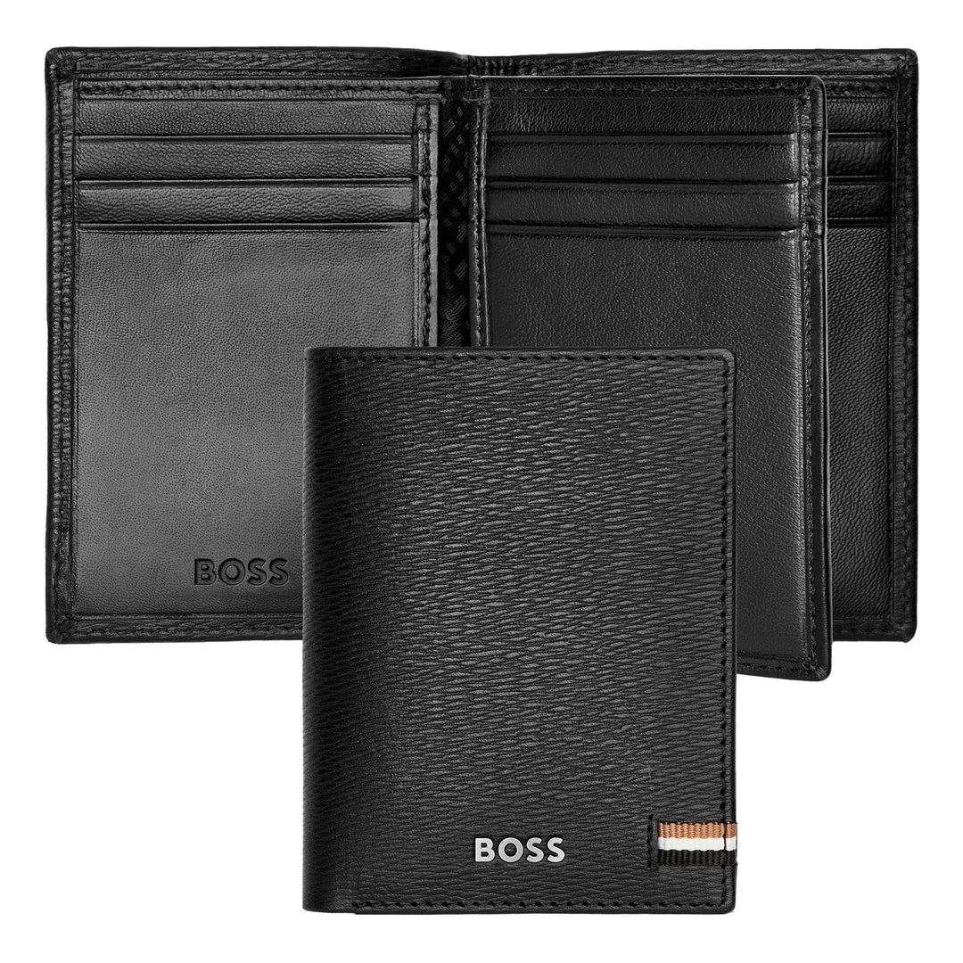 Hugo Boss Iconische driebladige kaarthouder zwart HLF421A
