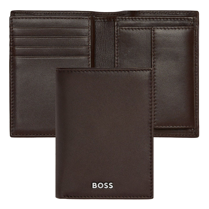 Hugo Boss Kaarthouder met klep en geldzakje Classic Smooth Brown HLG403Y