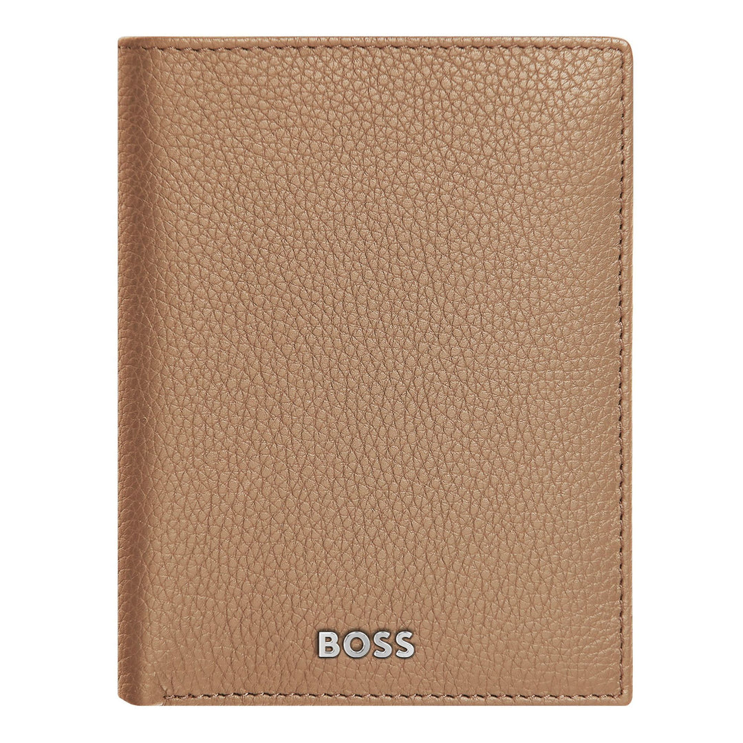 Hugo Boss Vertikale Geldbörse mit Klappe Classic Granulated Camel HLO416X