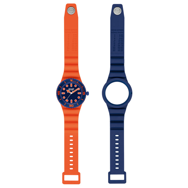 Hip-Hop-Uhr Master Orange/Blau 41 mm HWU1234