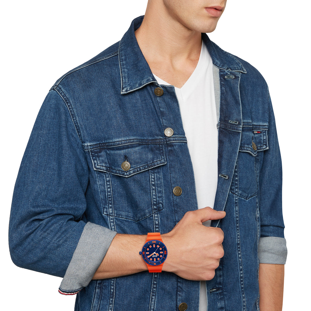Hip-Hop-Uhr Master Orange/Blau 41 mm HWU1234