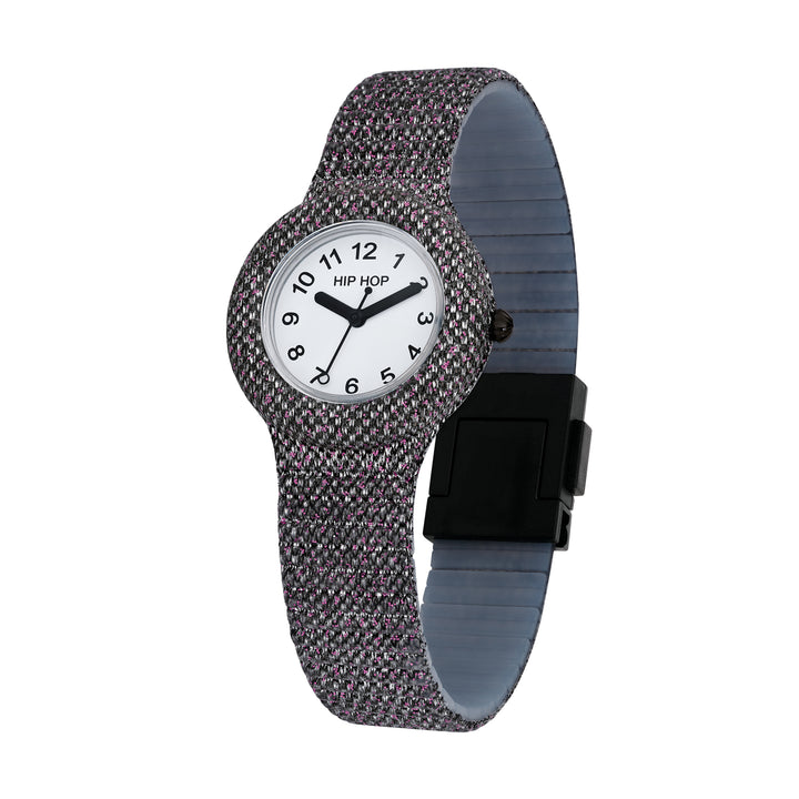 Hip Hop Black und Fuchsia Shimmer Crush Collection 32 mm Hwu1243 Uhr