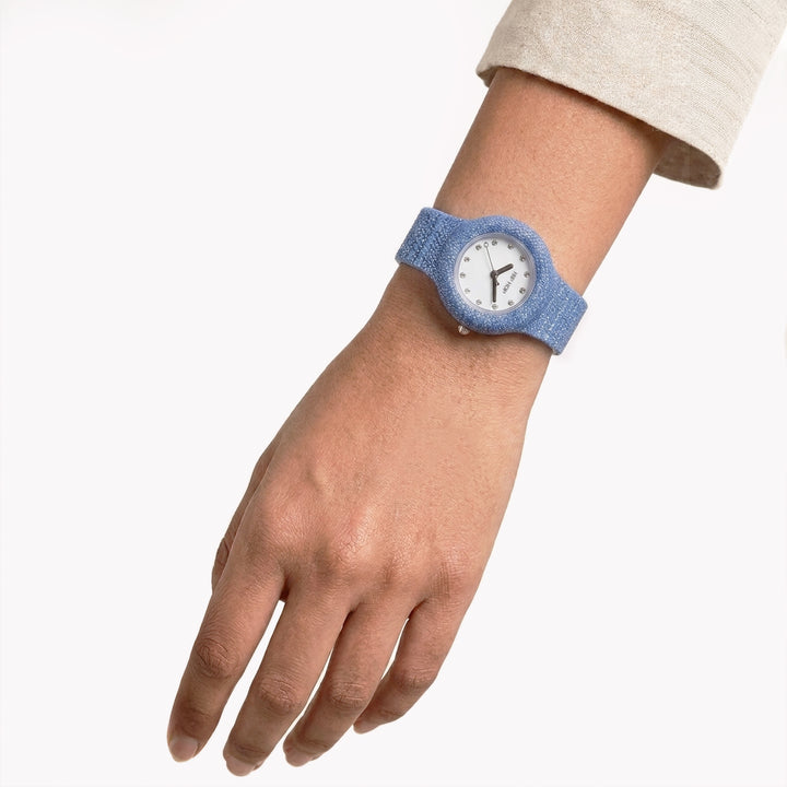 Hip-Hop-Uhr Blue Shimmer Crush 32 mm HWU1337