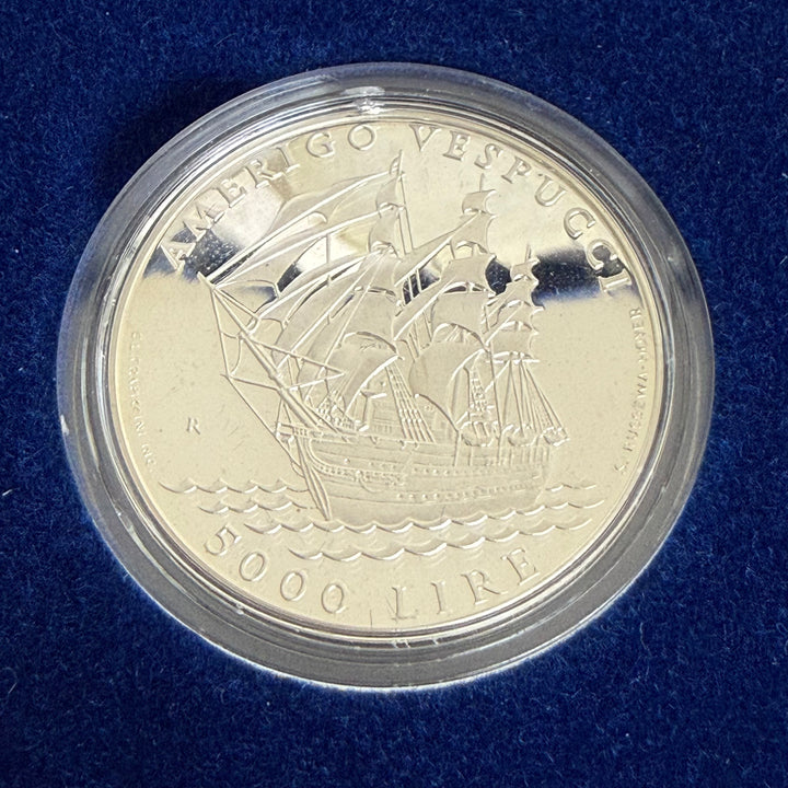 Zilveren munten 5000 10000 Lire Republiek San Marino Amerigo Vespucci 1995