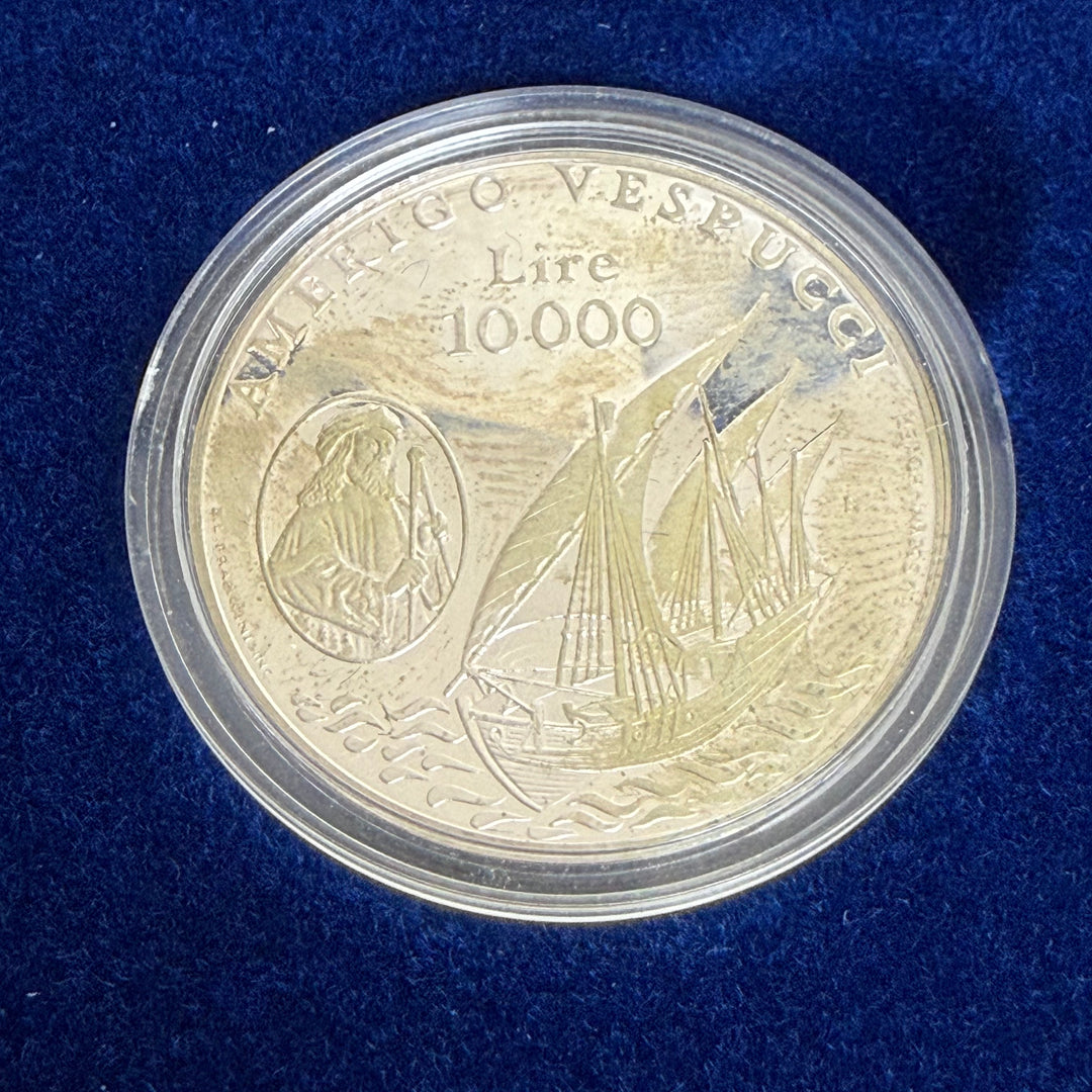 Zilveren munten 5000 10000 Lire Republiek San Marino Amerigo Vespucci 1995