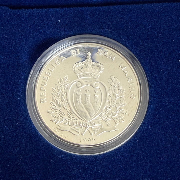 Zilveren munten 5000 10000 Lire Republiek San Marino Amerigo Vespucci 1995
