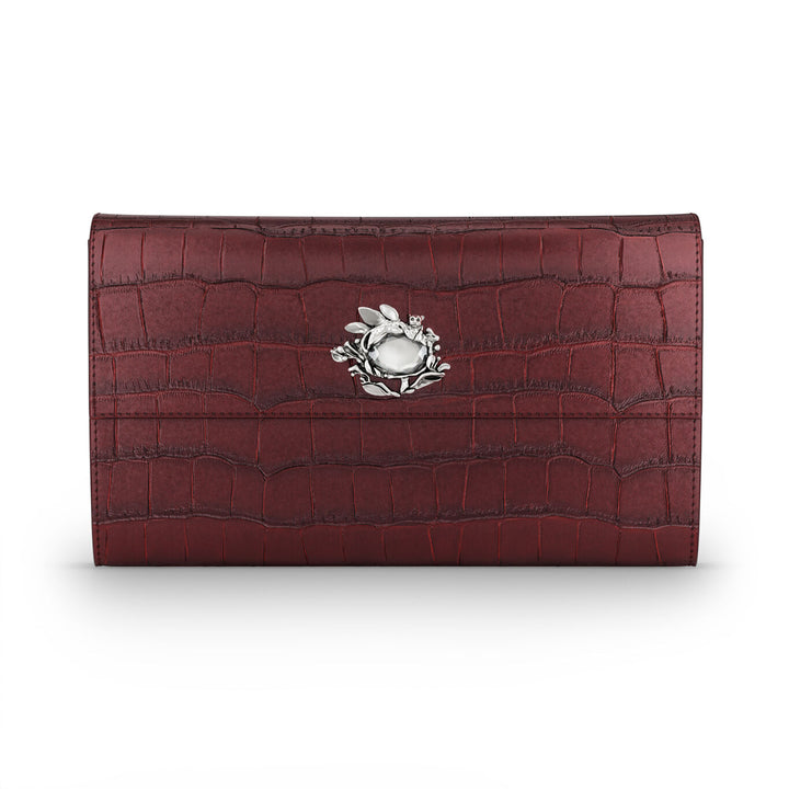 Giovanni Raspini continental jungle portemonnee croco bordeaux wit brons leer L0033