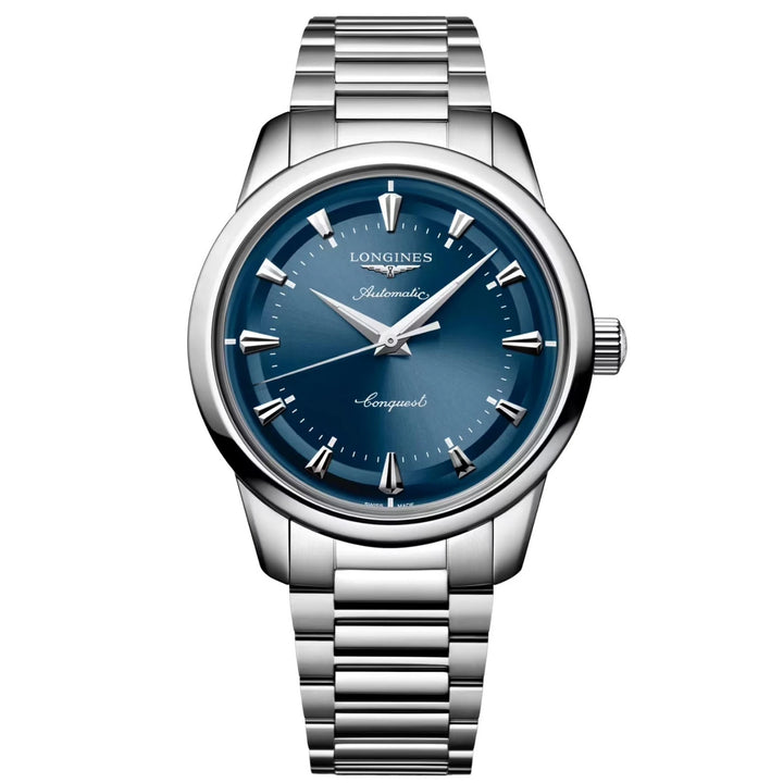 Longines Heritage 40 mm Automatikuhr aus blauem Stahl L1.650.4.92.6