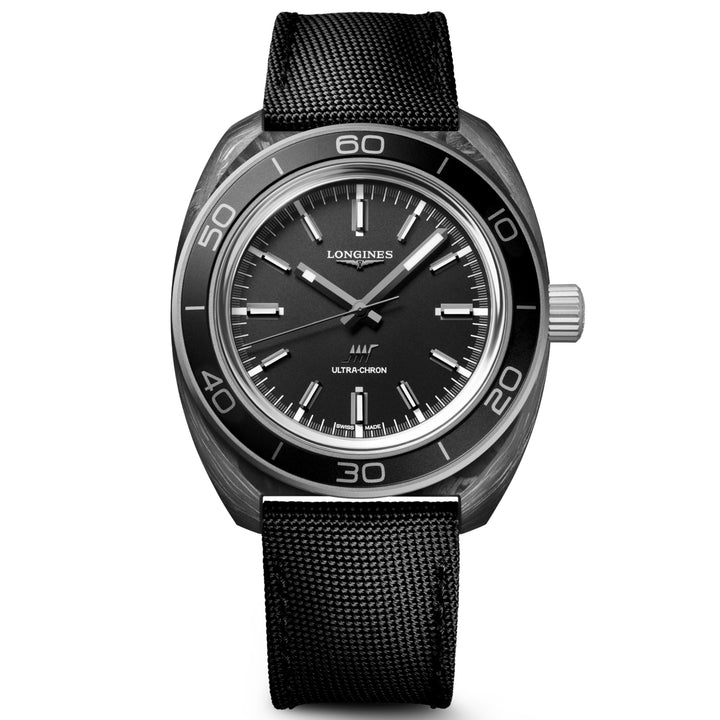 Longines Ultra‑Chron Carbon 43mm anthracite automatic titanium and carbon watch L2.839.4.52.2