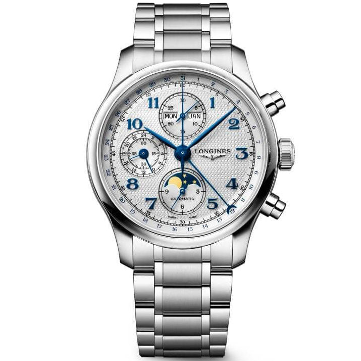 Longines horloge Master Collection Chrono Moonphase 41mm zilver automatisch staal L2.962.4.73.6
