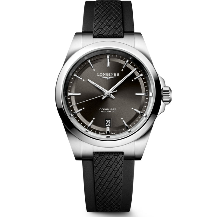 Longines Conquest 38mm black automatic steel watch L3.720.4.52.9