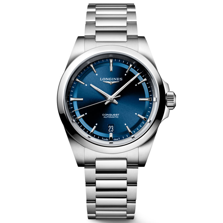 Montre Longines Conquest 38 mm en acier automatique bleu L3.720.4.92.6