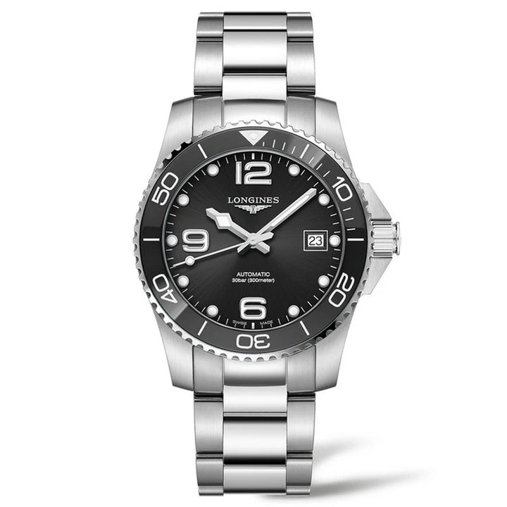 Montre Longines Hydroconquest 39 mm en acier automatique noir