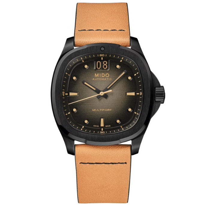 Montre Mido Multifort TV Big Date 40mm automatique acier gris finition PVD noir M049.526.36.081.00