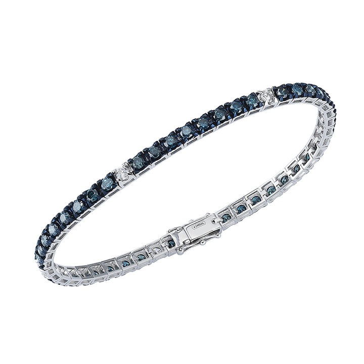 Bracelet Sidale Tennis en or blanc 18 carats diamants bleus M 5188-10-1-BB