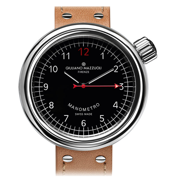 Giuliano Mazzuoli Manometeruhr 45 mm, schwarzer Automatikstahl, MRP02N