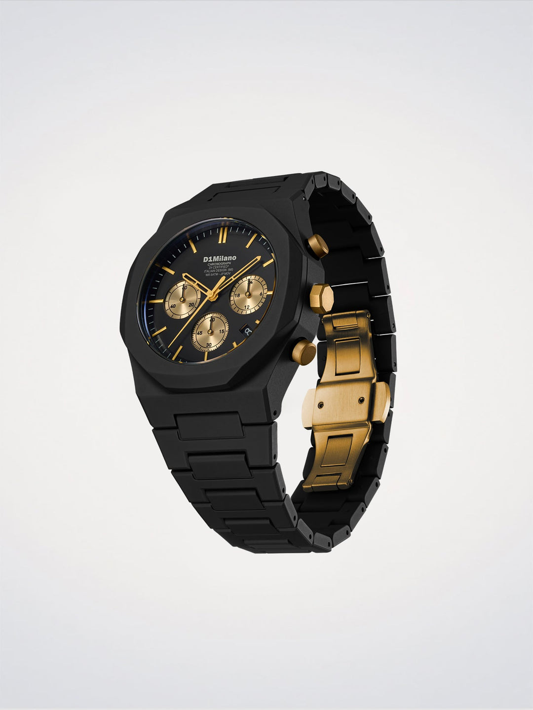 D1 Milano verguld solar polychrono horloge 40,5 mm D1-PHBJ16
