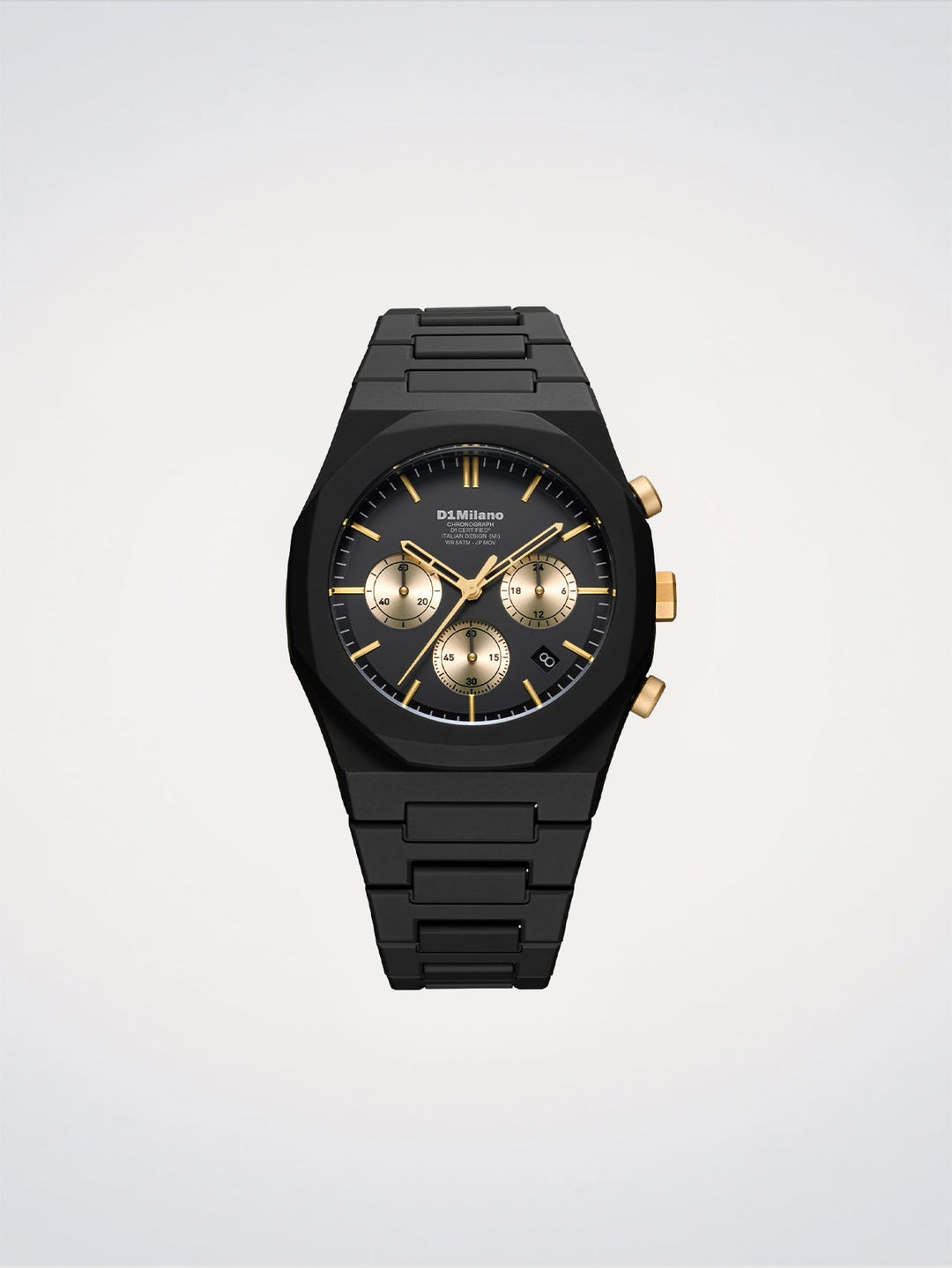 D1 Milano verguld solar polychrono horloge 40,5 mm D1-PHBJ16