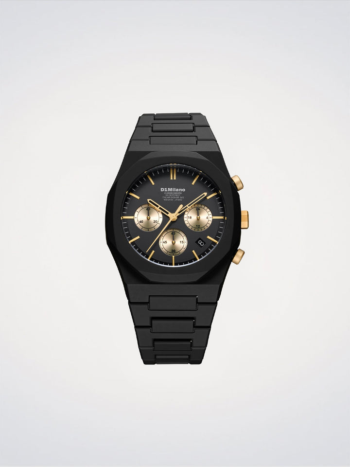 D1 Milano verguld solar polychrono horloge 40,5 mm D1-PHBJ16