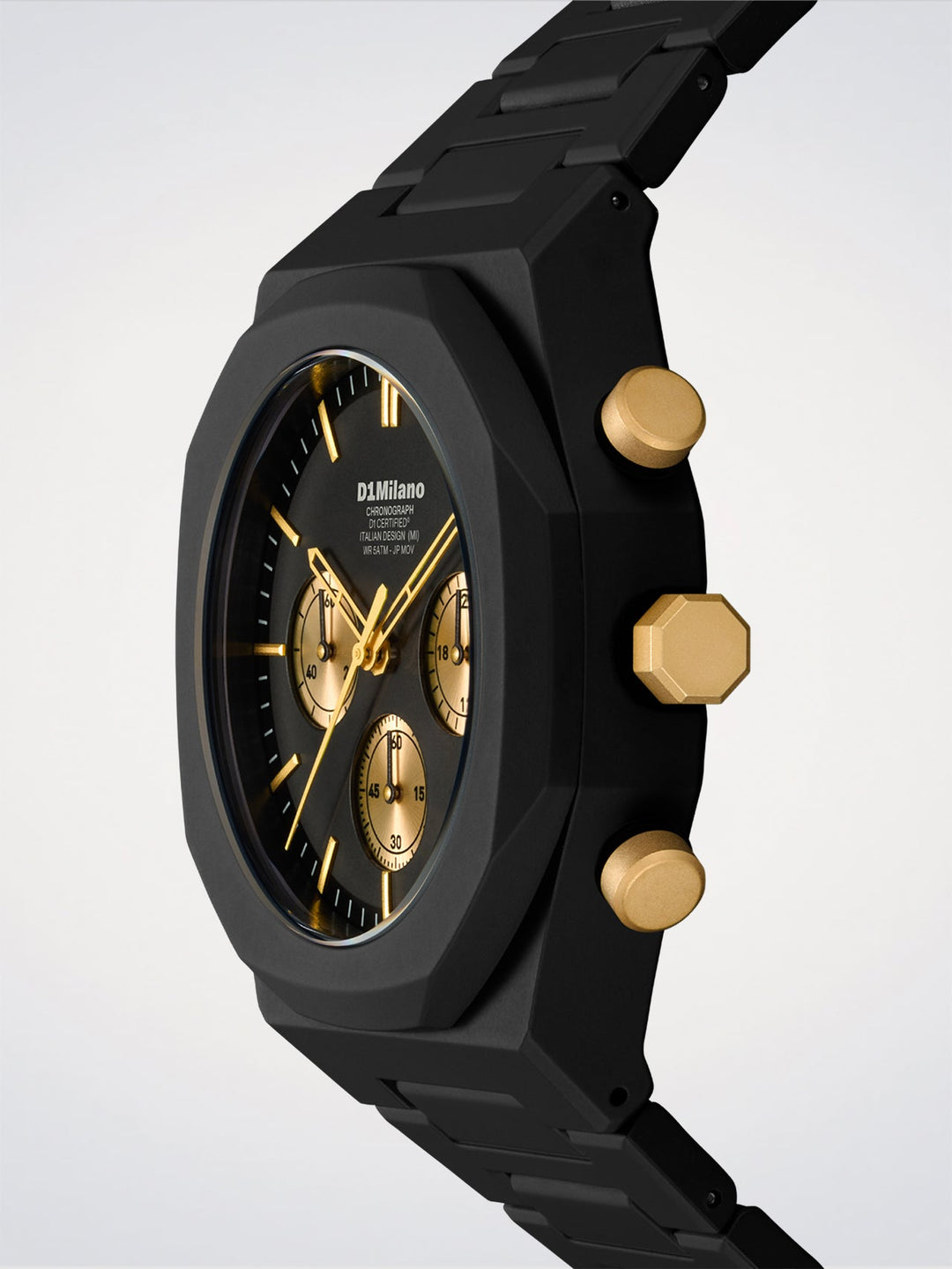 D1 Milano verguld solar polychrono horloge 40,5 mm D1-PHBJ16