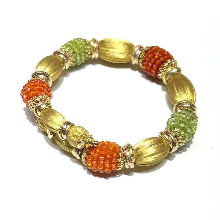 Zondag 18kt gouden armband met peridoot en carneool ZONDAG 01