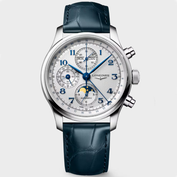 Montre Longines Master Collection Chrono Moonphase 41mm argent automatique acier L2.962.4.73.2