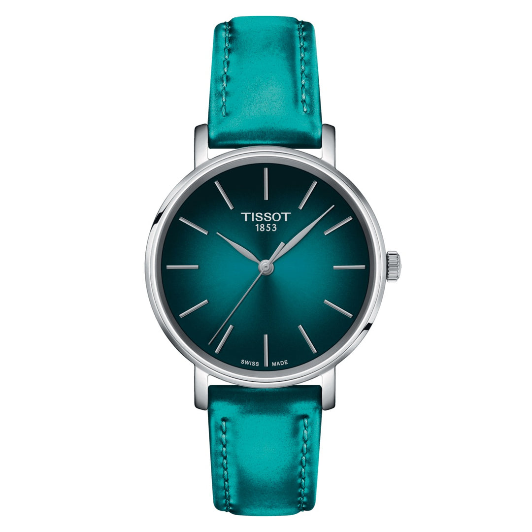 Tissot Eveytime 34mm Turquoise Quartz Watch T143.210.17.091.00 uur