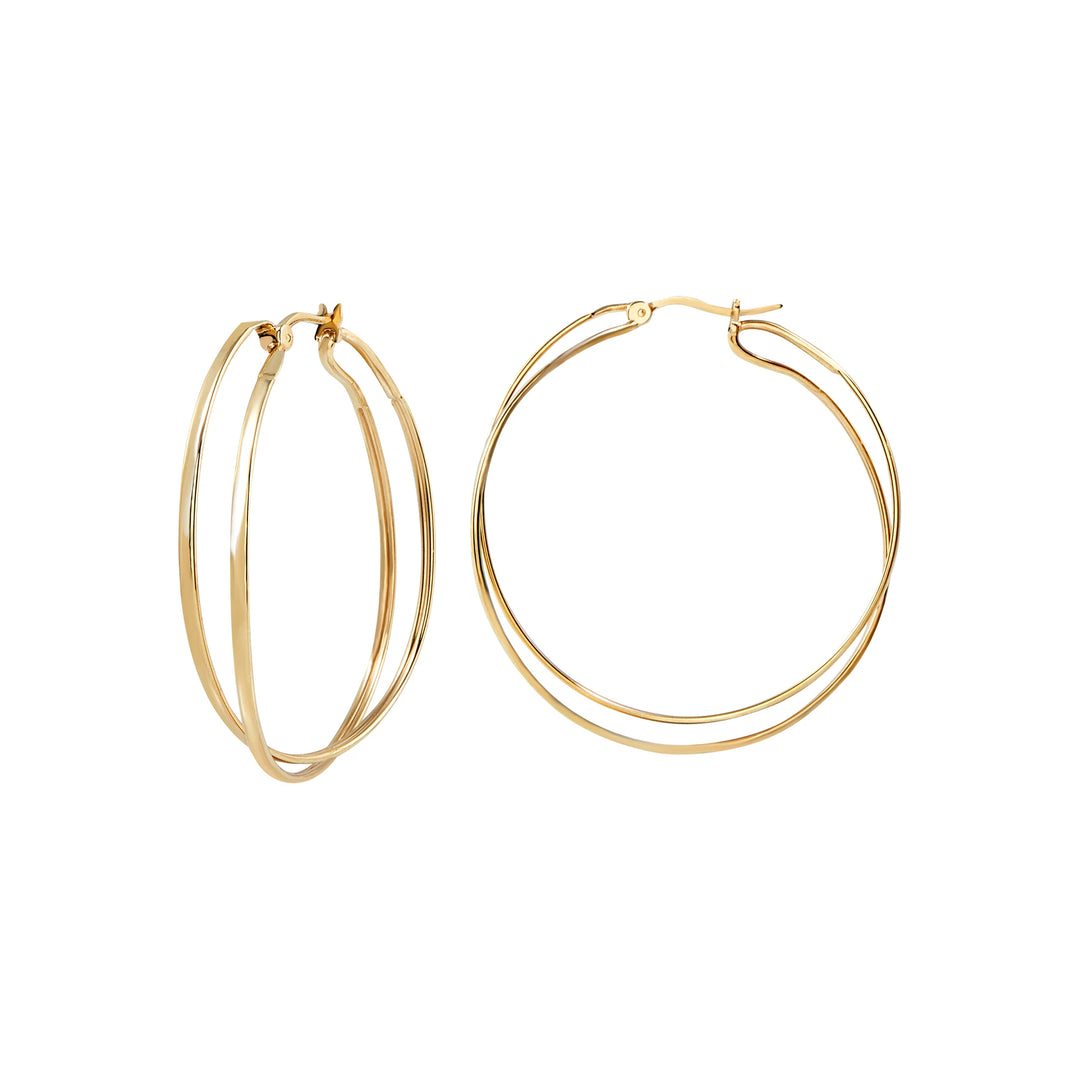 Breil rim earrings lightline steel IP Gold TJ3676 Finishing